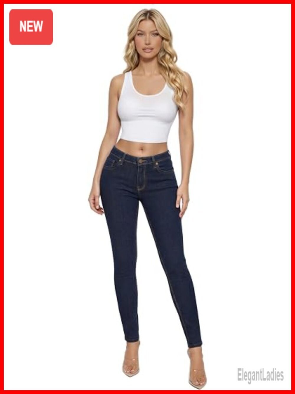 Butt Lifting Mid Rise Skinny Jeans Super Comfy Stretch Denim